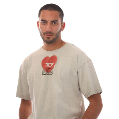Natural - Side - Diesel Mens T-Buxt-N4 T-Shirt