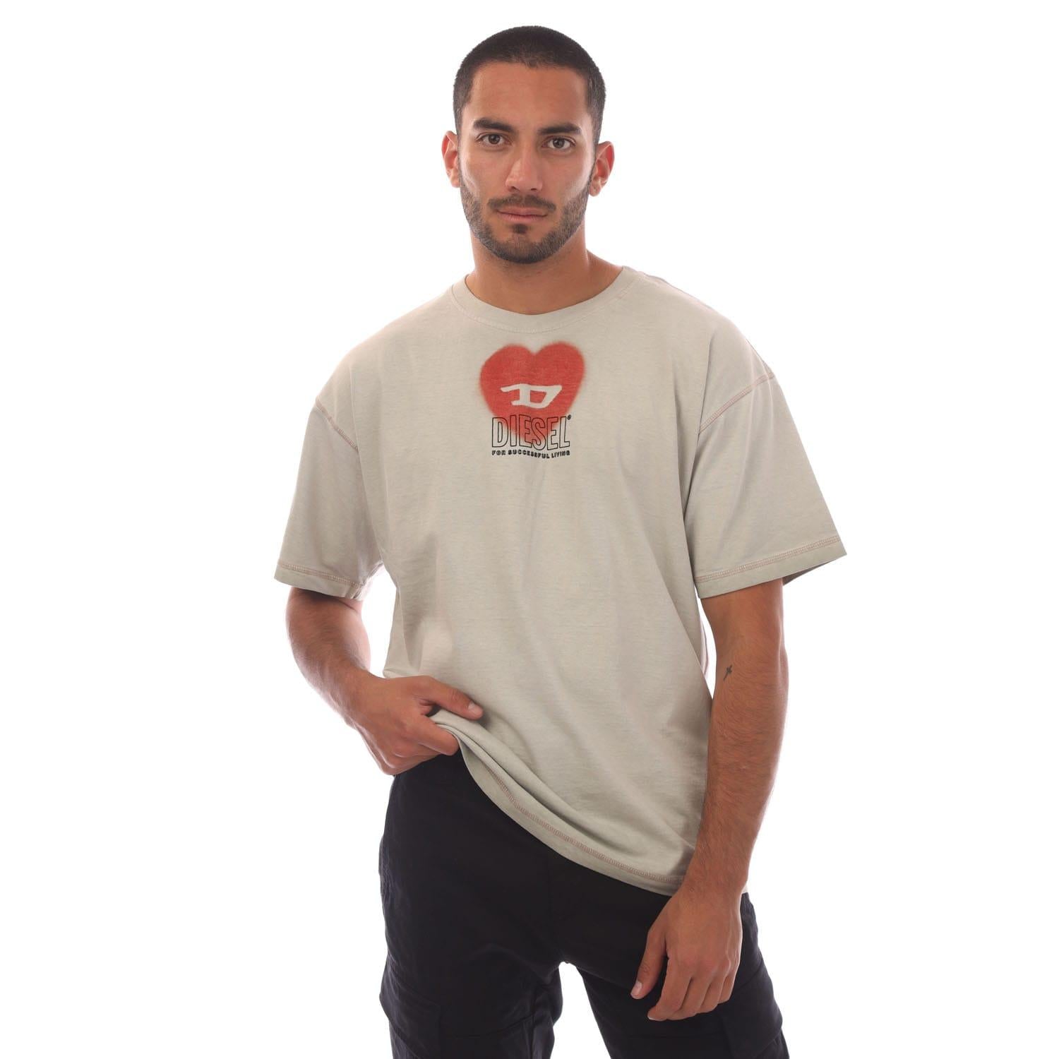 Natural - Front - Diesel Mens T-Buxt-N4 T-Shirt