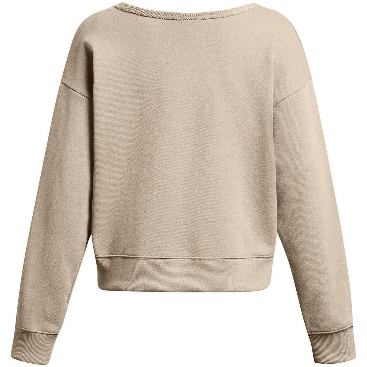 Brown - Back - Under Armour Womens-Ladies Project Rock Bull Skull French Terry Sweatshirt