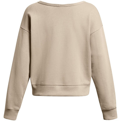 Brown - Back - Under Armour Womens-Ladies Project Rock Bull Skull French Terry Sweatshirt