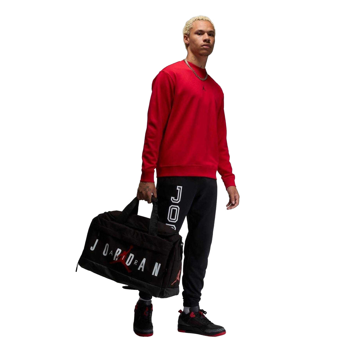 Red-Black - Lifestyle - Nike Mens Jordan Crossover Logo Crew Neck Sweatshirt