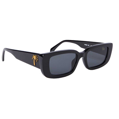 Black - Back - Palm Angels Mens Yosemite Rectangle Sunglasses