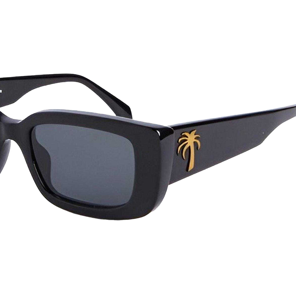 Black - Side - Palm Angels Mens Yosemite Rectangle Sunglasses