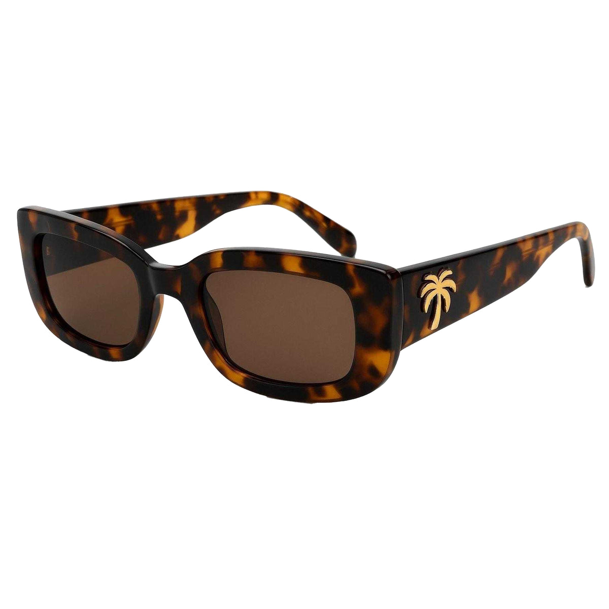 Havana Brown - Front - Palm Angels Mens Yosemite Rectangle Sunglasses
