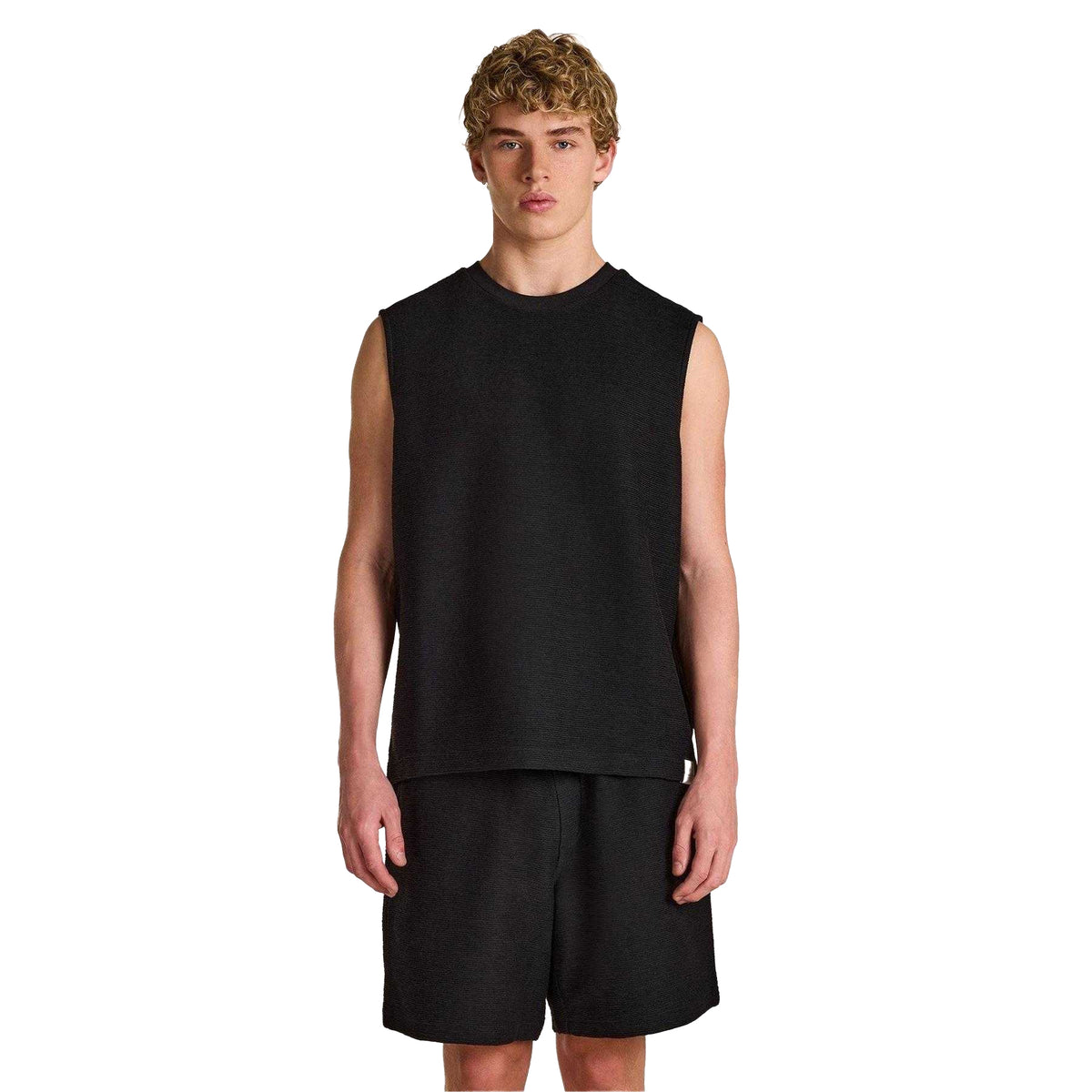 Black - Lifestyle - Prevu Mens Ottoman Tank Top