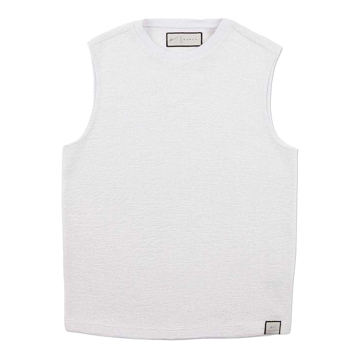 White - Front - Prevu Mens Ottoman Tank Top