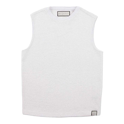 White - Front - Prevu Mens Ottoman Tank Top
