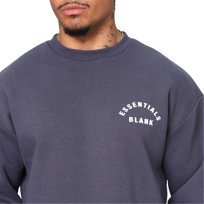Thunder Grey - Side - Blank Essentials Mens Arch Crew Neck Sweatshirt