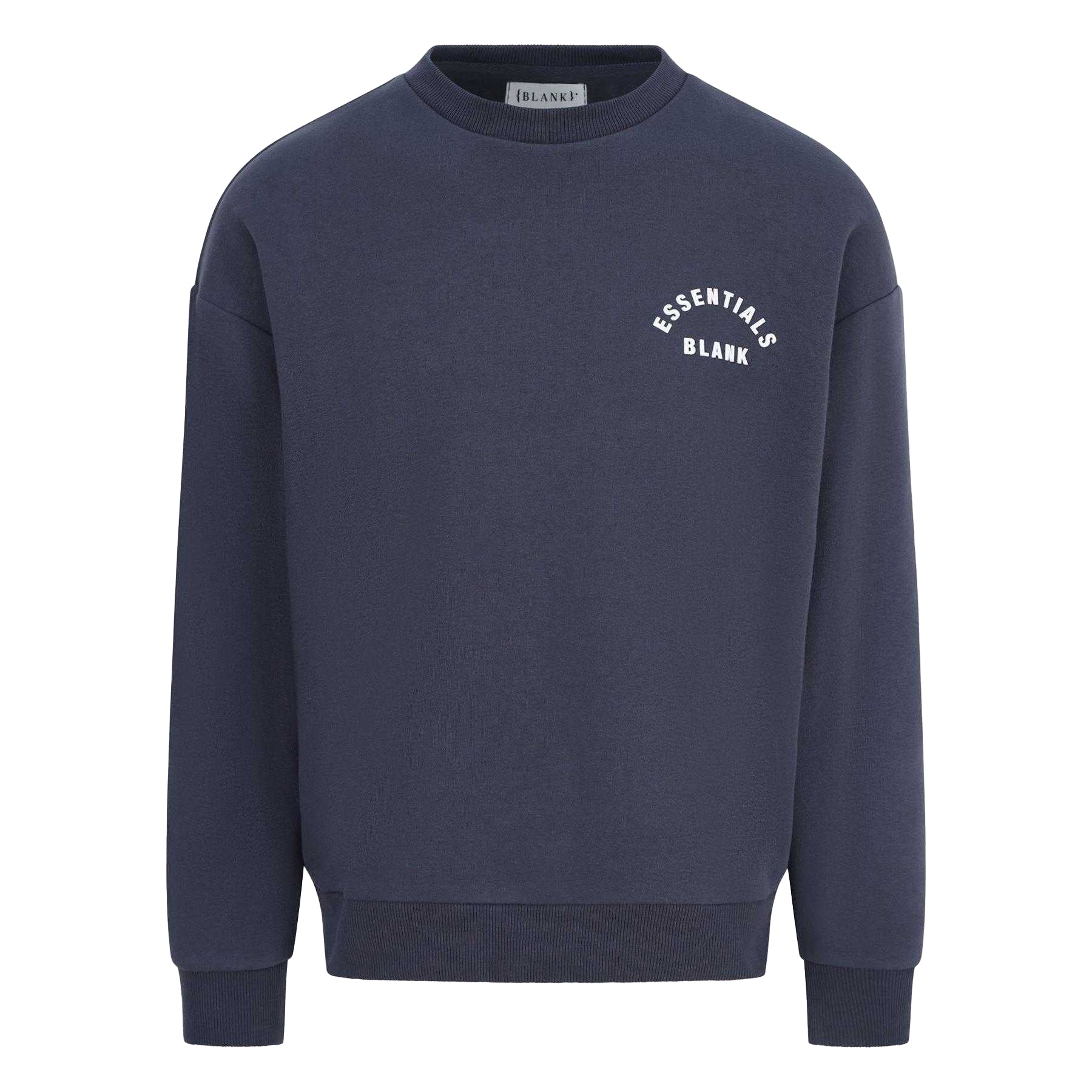 Thunder Grey - Front - Blank Essentials Mens Arch Crew Neck Sweatshirt