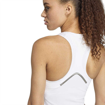 White - Back - Adidas Womens-Ladies Climacool Sleeveless Tank Top