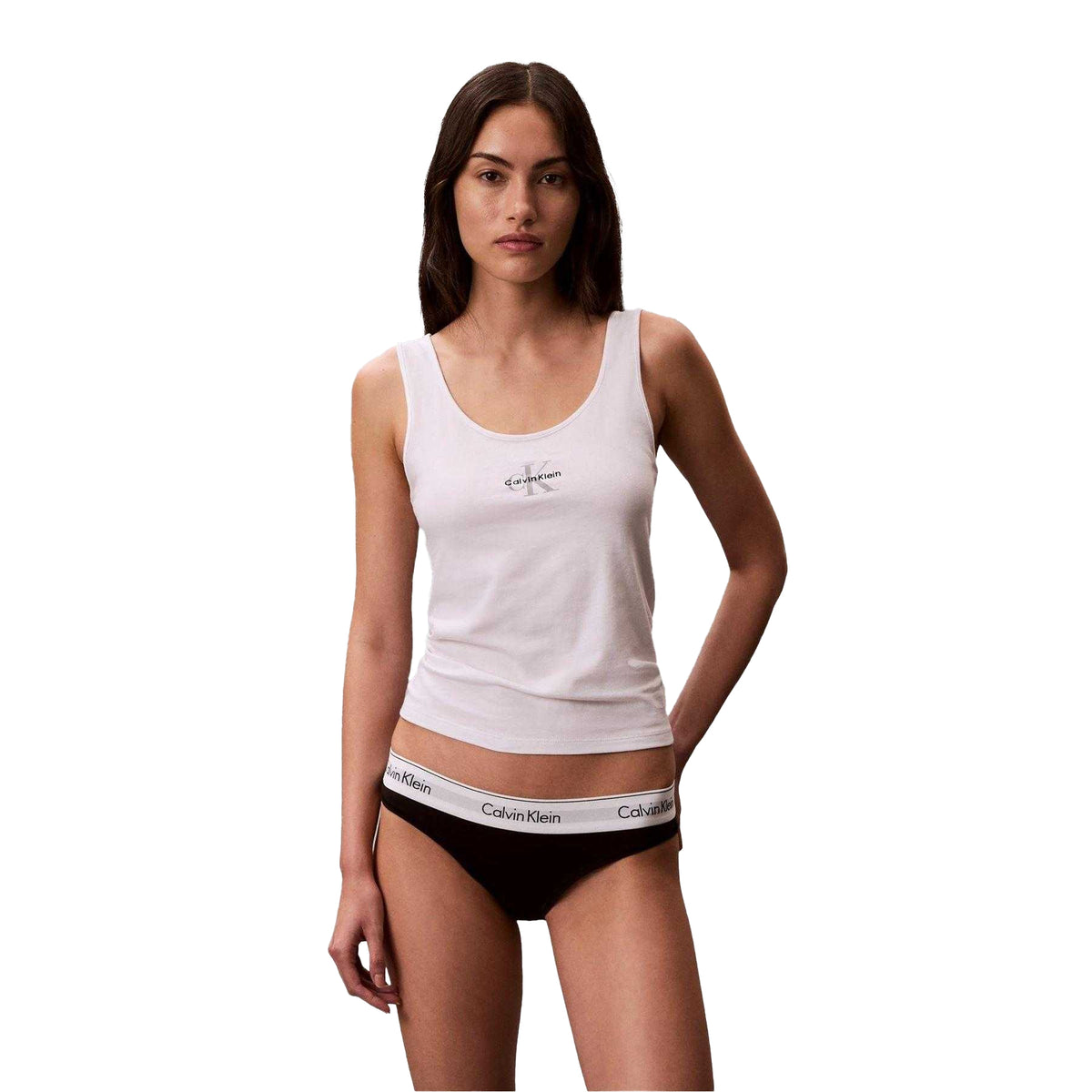 White - Side - Calvin Klein Womens-Ladies Vest Top