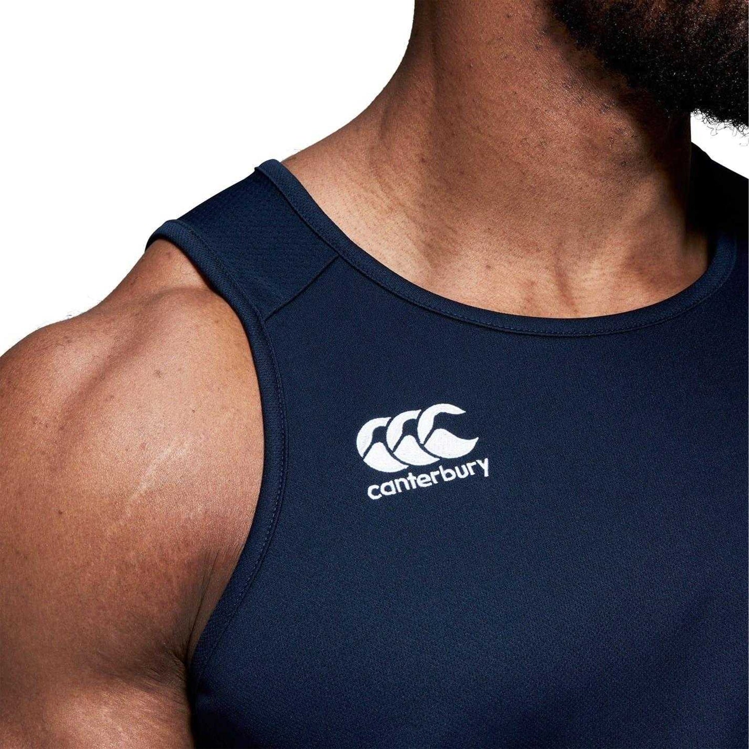Navy - Side - Canterbury Mens Vapodri Vest Top