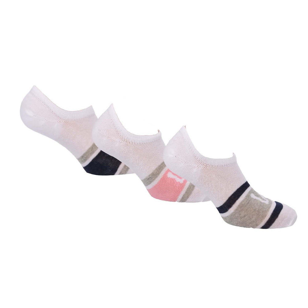 White-Grey-Pink - Front - Lee Unisex Adult Liner Socks (Pack of 3)