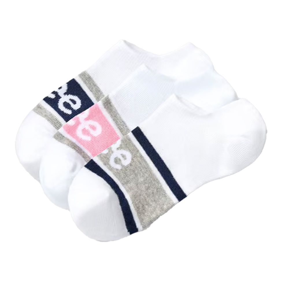 White-Grey-Pink - Side - Lee Unisex Adult Liner Socks (Pack of 3)