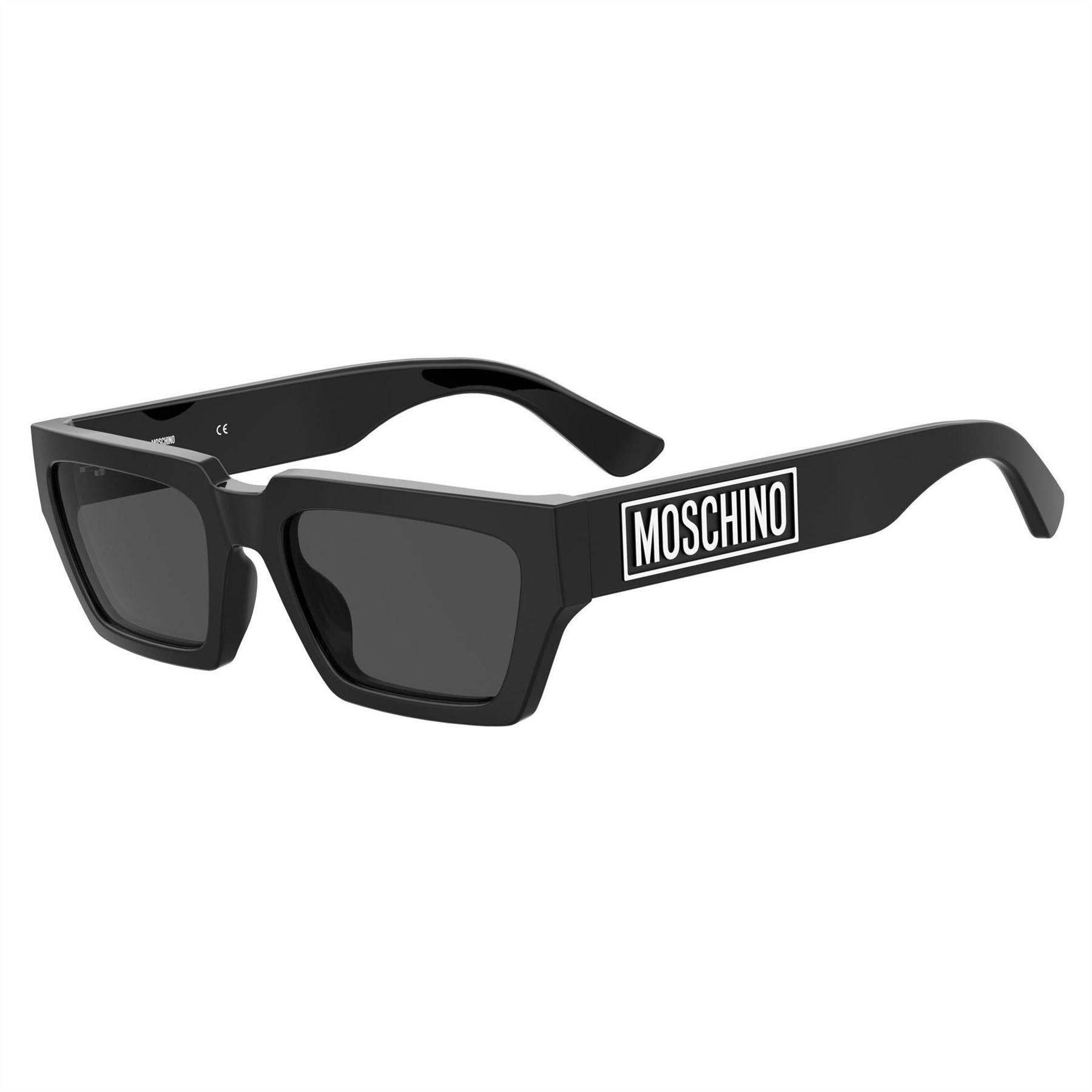 Black - Front - Moschino Mens Round Rectangular Sunglasses