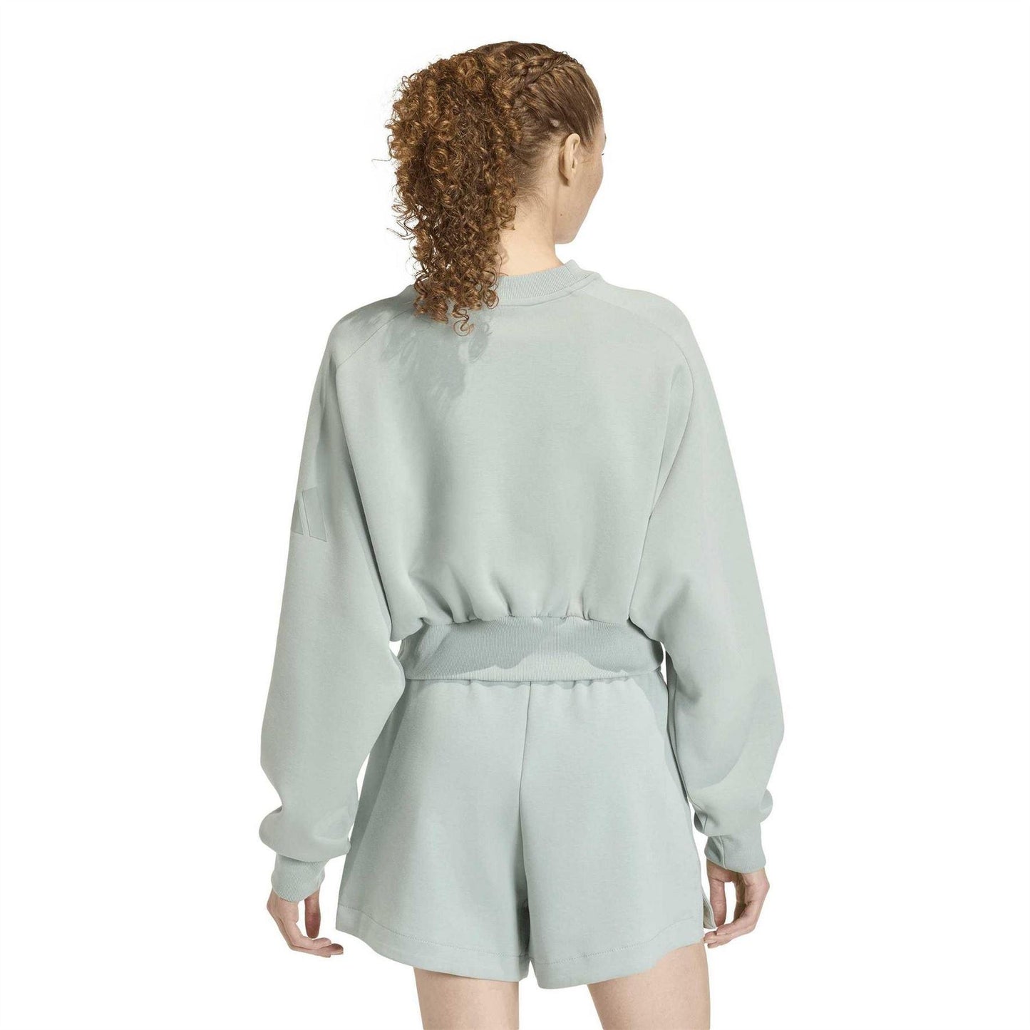 Sage - Back - Adidas Womens-Ladies Crop Sweatshirt