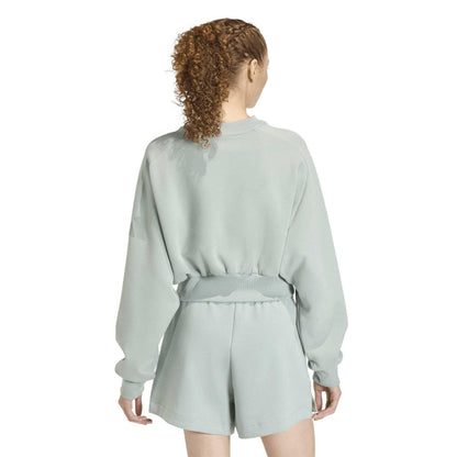 Sage - Back - Adidas Womens-Ladies Crop Sweatshirt