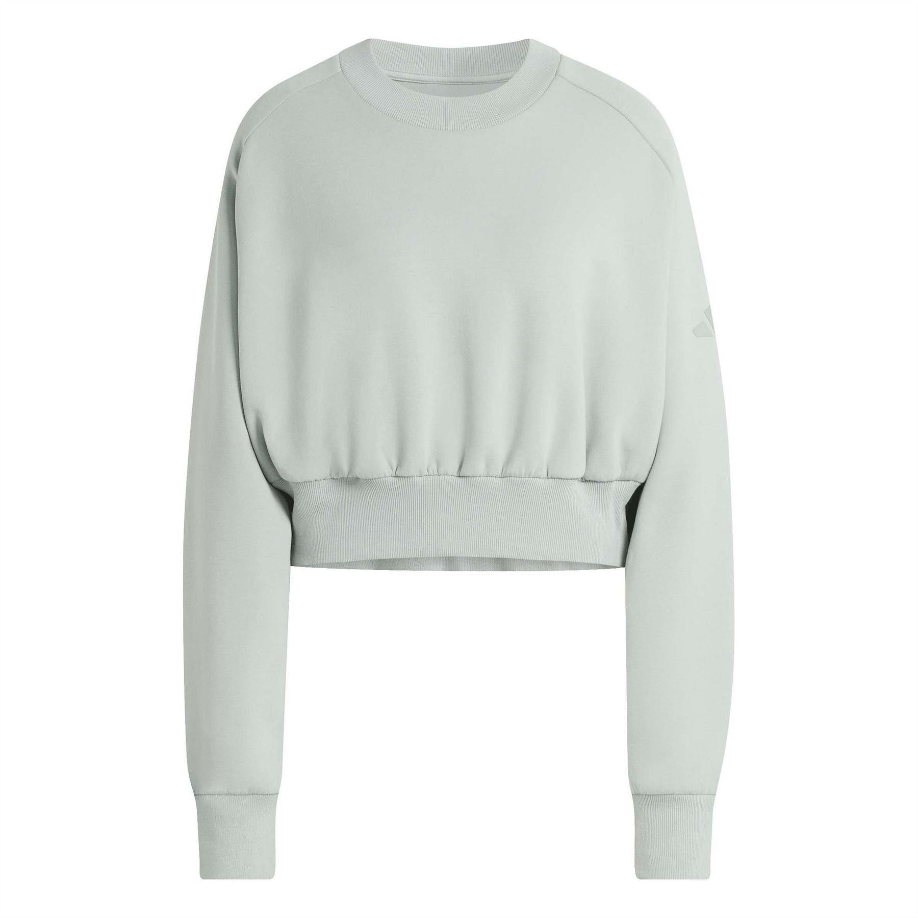Sage - Front - Adidas Womens-Ladies Crop Sweatshirt