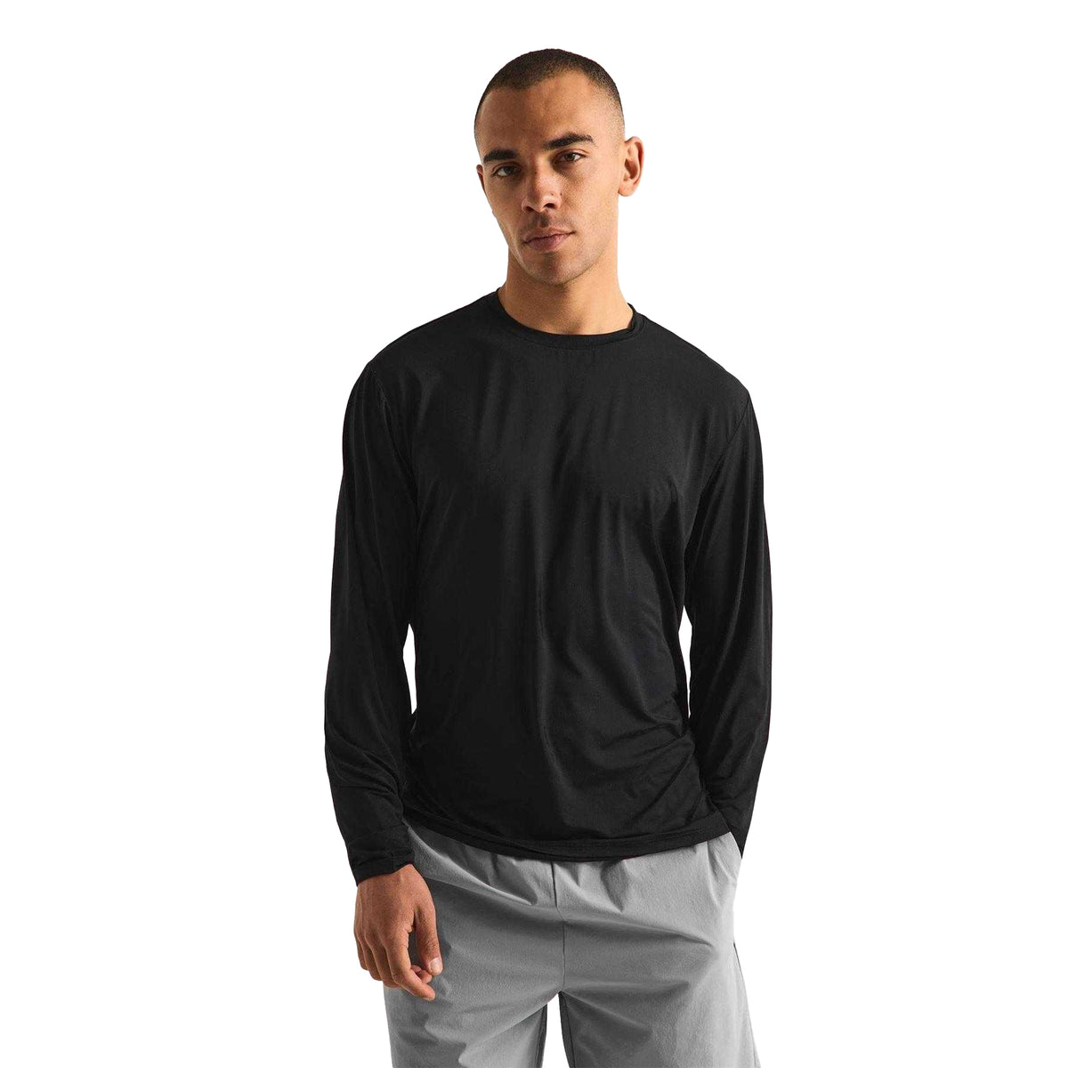 Black - Lifestyle - Condition Mens Areo Slim Long-Sleeved Gym Top