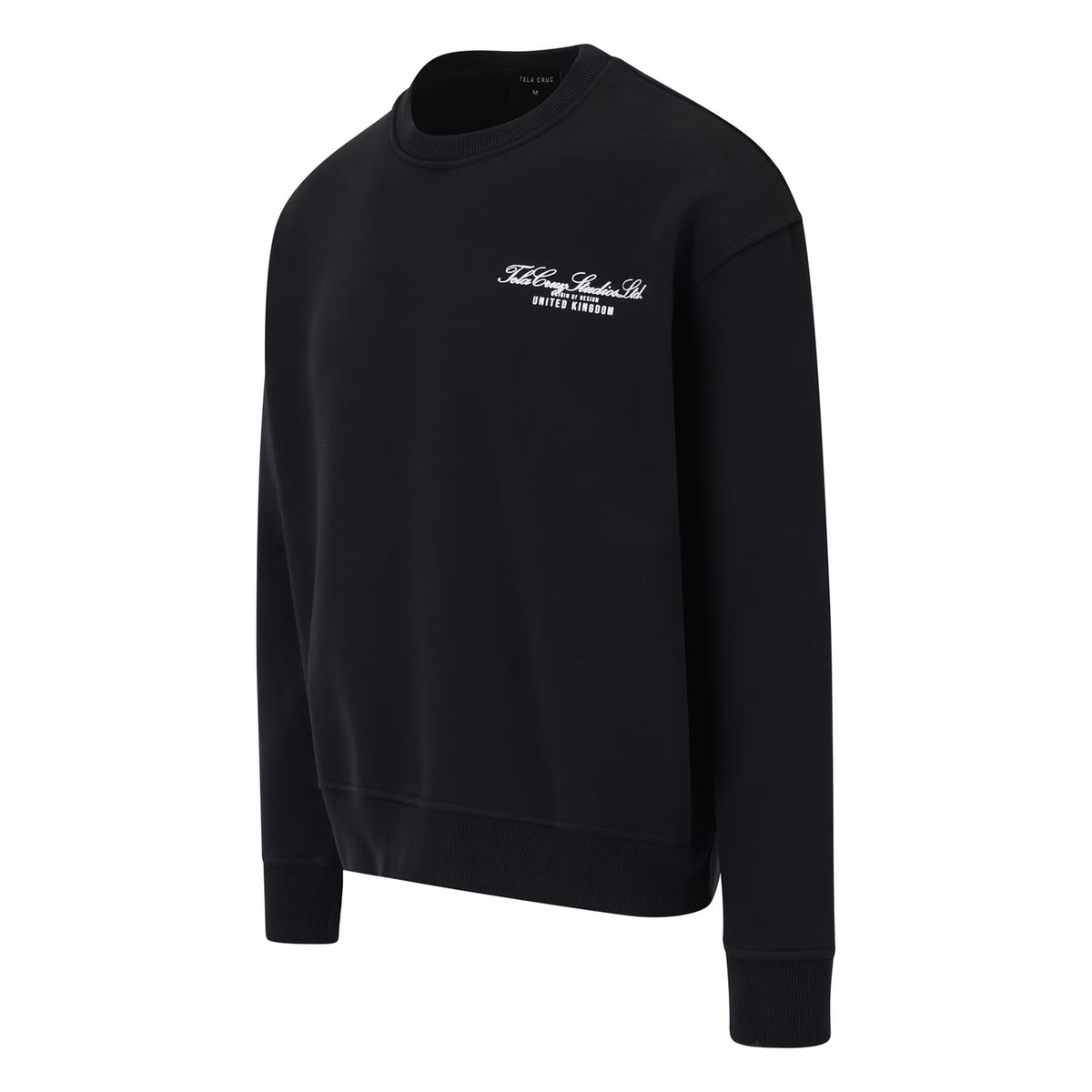 Black - Side - Tela Cruz Mens Studio Crew Neck Relaxed Fit Sweatshirt