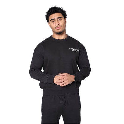 Black - Lifestyle - Tela Cruz Mens Studio Crew Neck Relaxed Fit Sweatshirt
