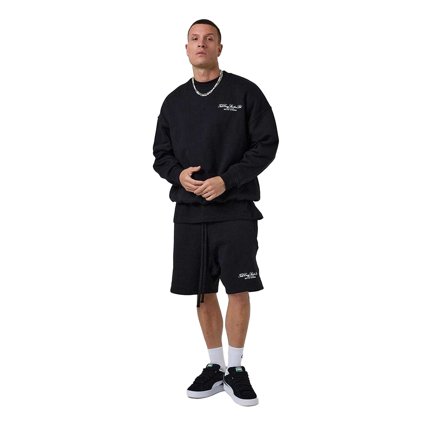 Black - Lifestyle - Tela Cruz Mens Crew Neck Tailored Sweatshirt