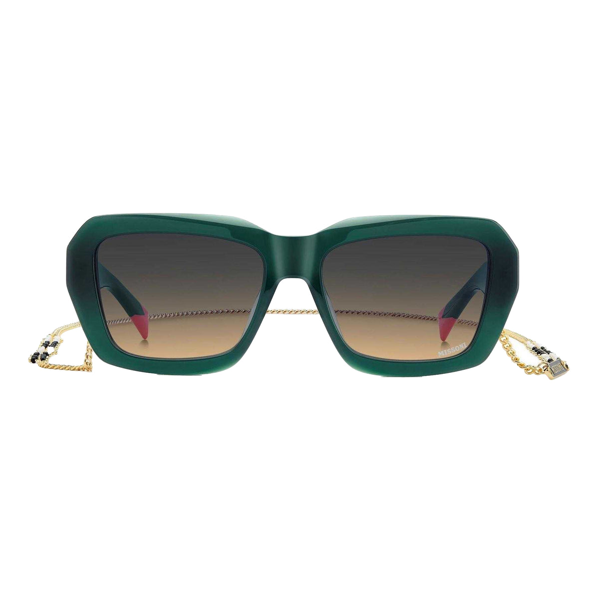 Green - Side - Missoni Mens Round Rectangular Sunglasses