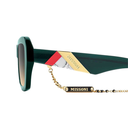 Green - Pack Shot - Missoni Mens Round Rectangular Sunglasses