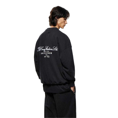 Black - Back - Tela Cruz Mens Studio Crew Neck Sweatshirt