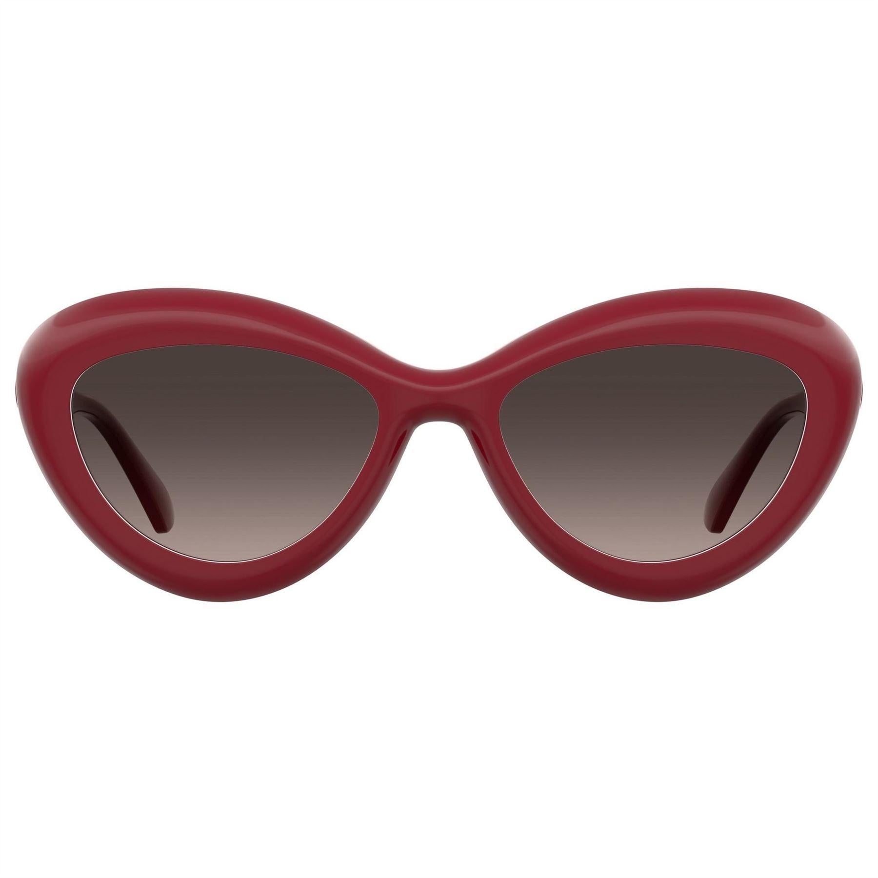 Red - Back - Moschino Womens-Ladies Round Cat Eye Sunglasses