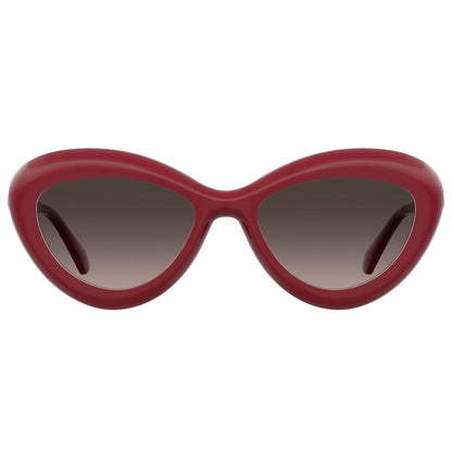 Red - Back - Moschino Womens-Ladies Round Cat Eye Sunglasses