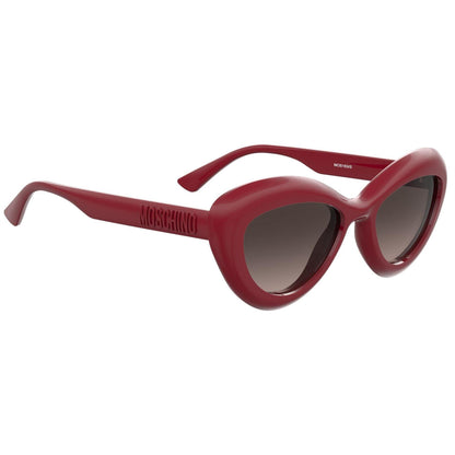 Red - Side - Moschino Womens-Ladies Round Cat Eye Sunglasses