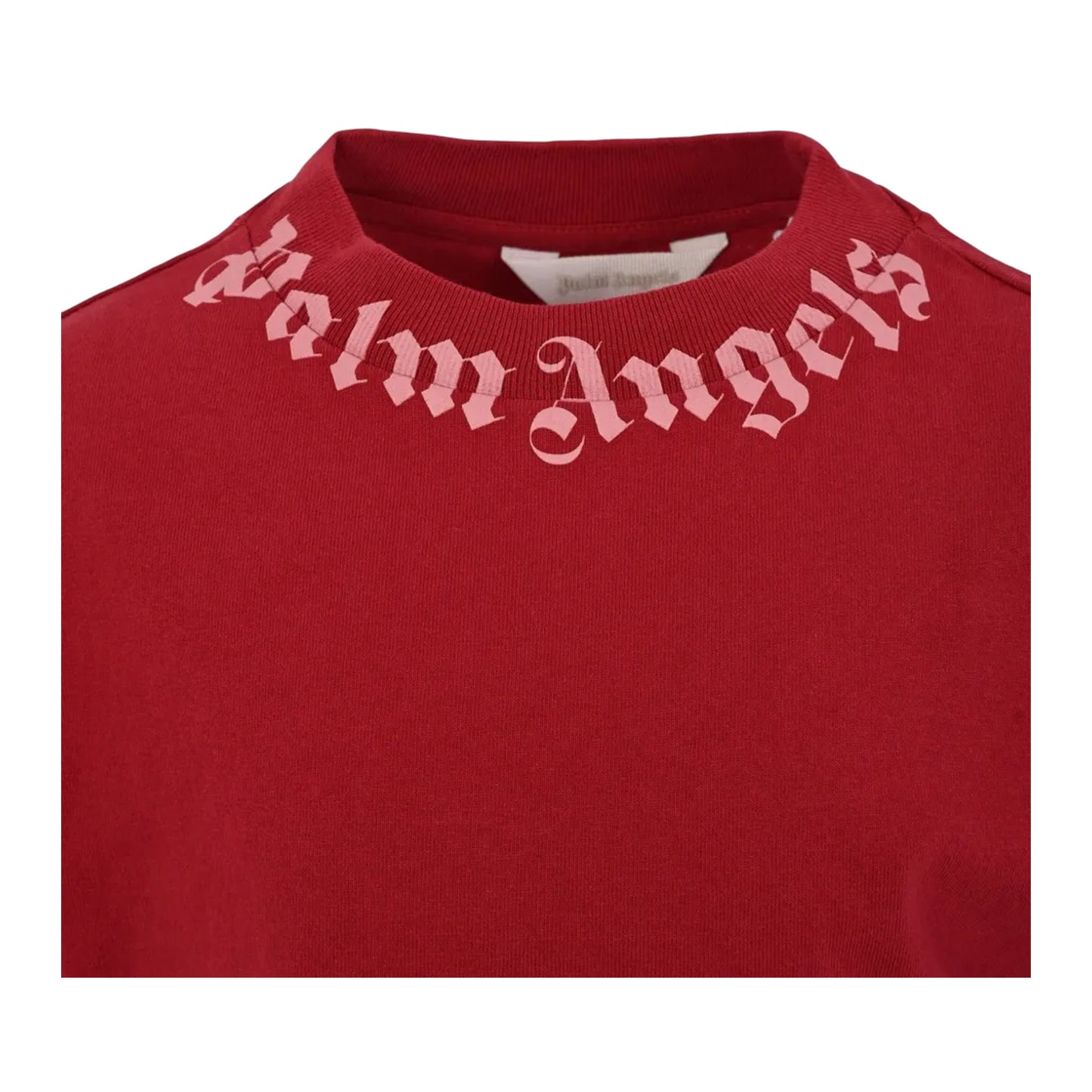 Red - Side - Palm Angels Childrens-Kids Gothic Logo T-Shirt
