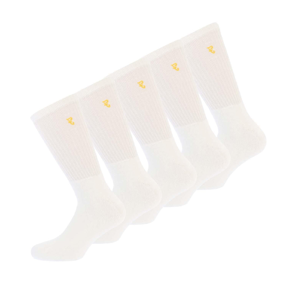 White - Back - Farah Mens Ayres Sports Crew Socks (Pack of 5)