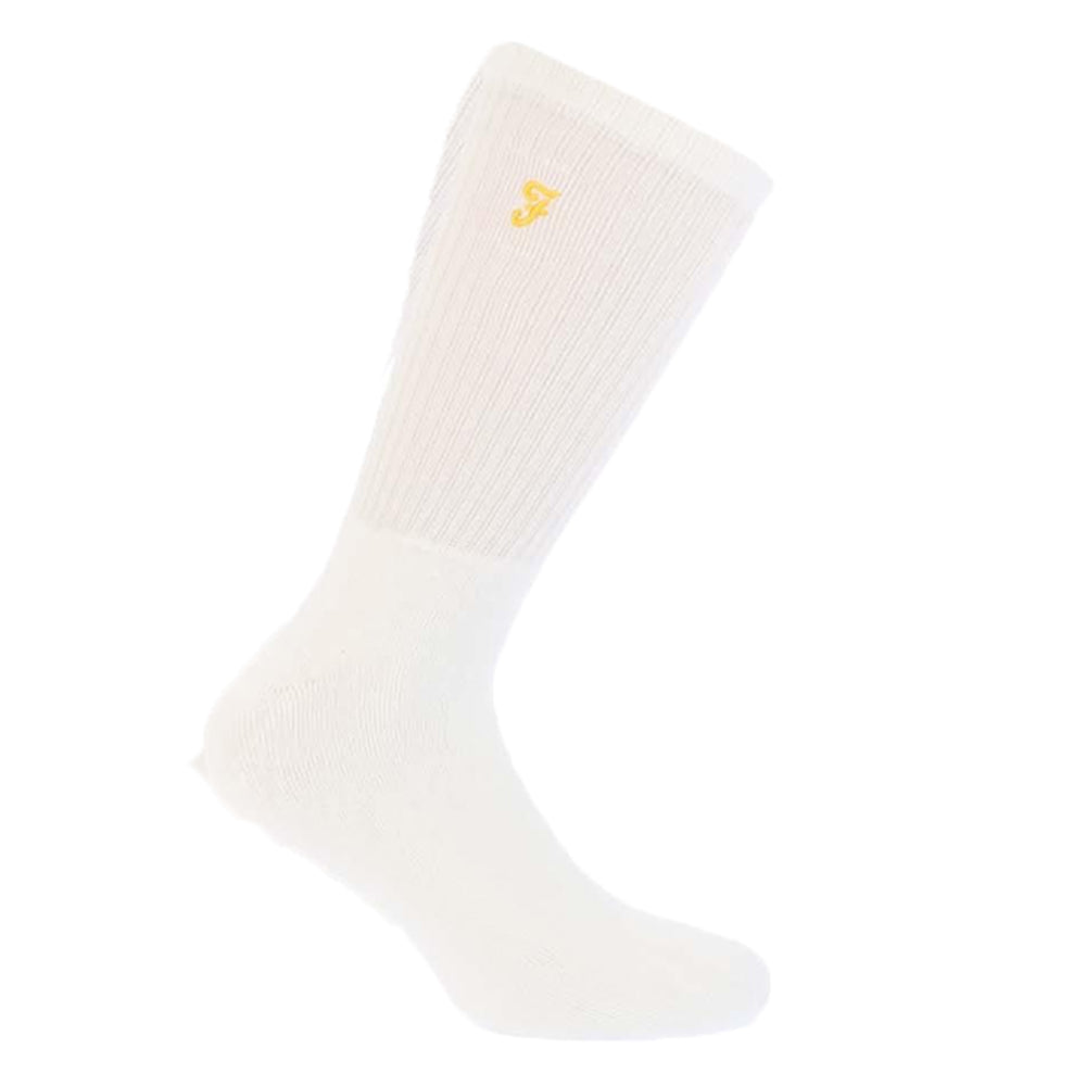 White - Side - Farah Mens Ayres Sports Crew Socks (Pack of 5)