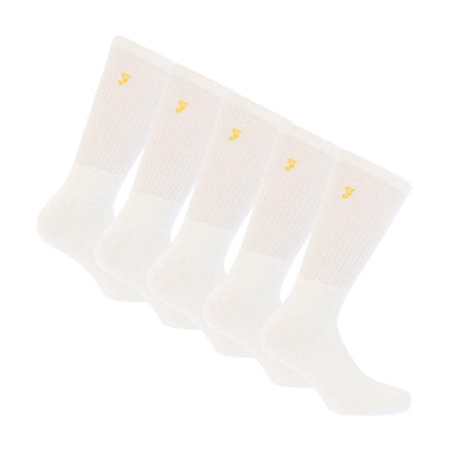 White - Front - Farah Mens Ayres Sports Crew Socks (Pack of 5)