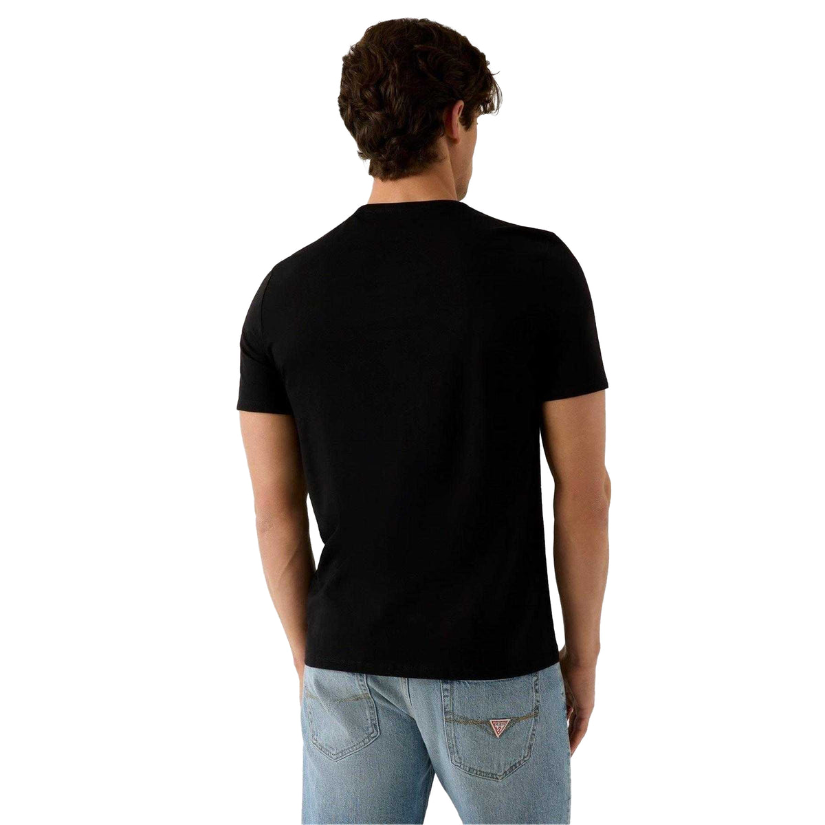 Blue - Back - Guess Mens Triangular T-Shirt