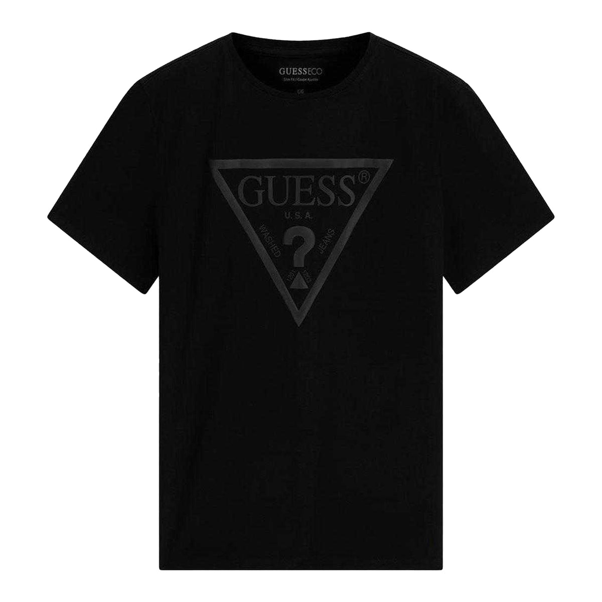 Blue - Front - Guess Mens Triangular T-Shirt