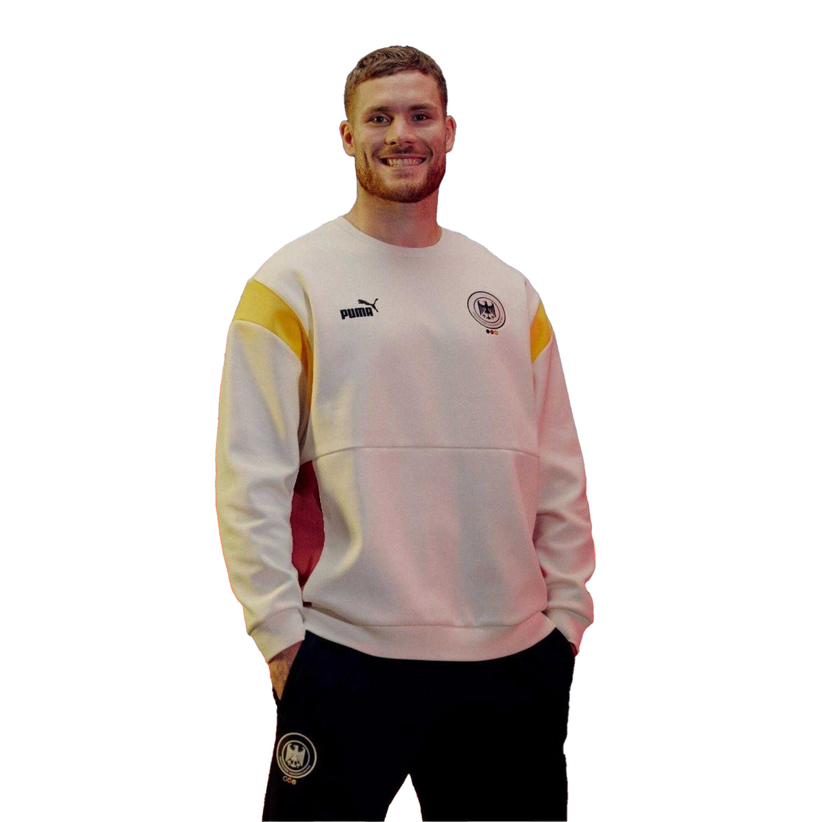 Warm White - Side - Puma Mens Archive Germany Sweatshirt