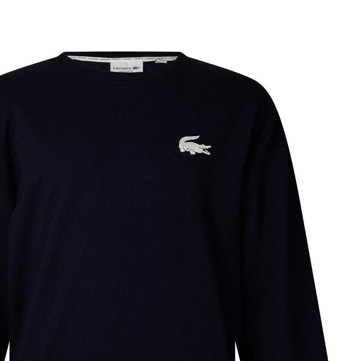 Navy - Side - Lacoste Mens Logo Sweatshirt