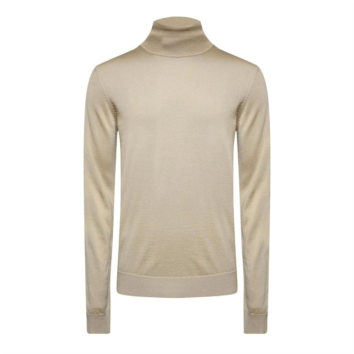 Cream - Front - Hugo Mens San Thomas Roll Neck Sweatshirt