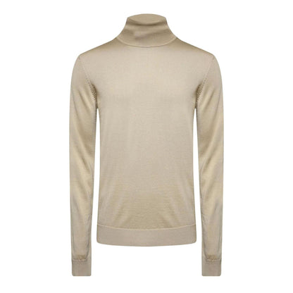 Cream - Front - Hugo Mens San Thomas Roll Neck Sweatshirt