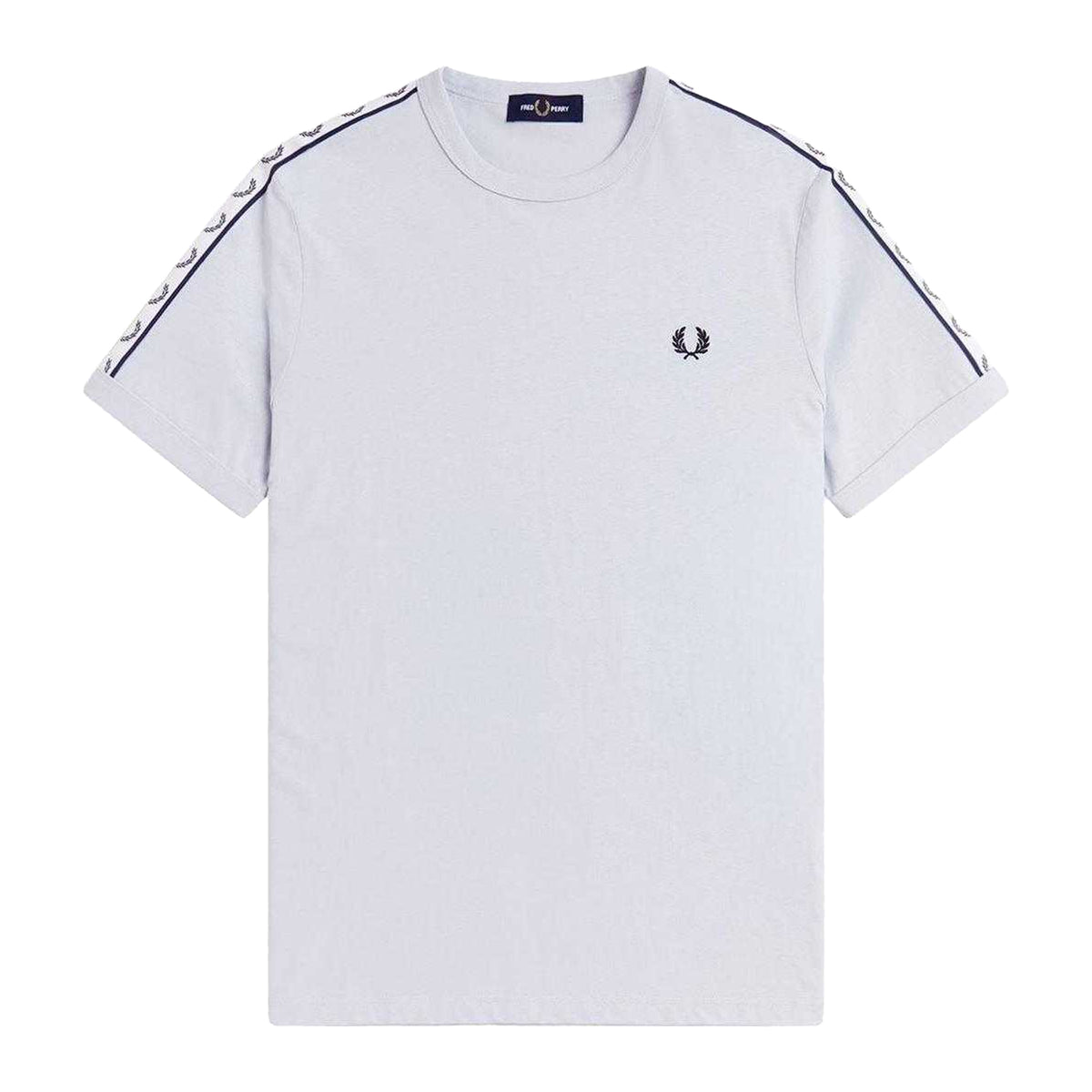 Dusky Blue - Front - Fred Perry Mens Ringer Embroidered Logo T-Shirt
