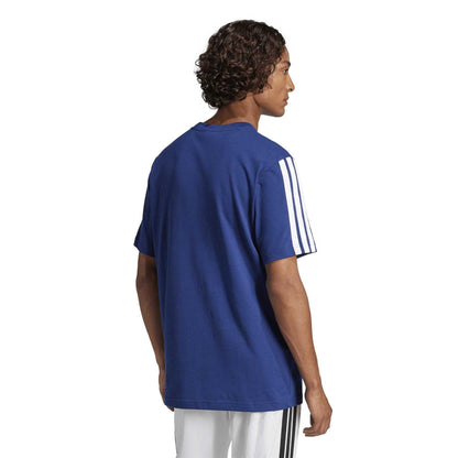 Dark Blue-White - Back - Adidas Mens 3 Stripes T-Shirt