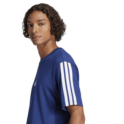 Dark Blue-White - Side - Adidas Mens 3 Stripes T-Shirt