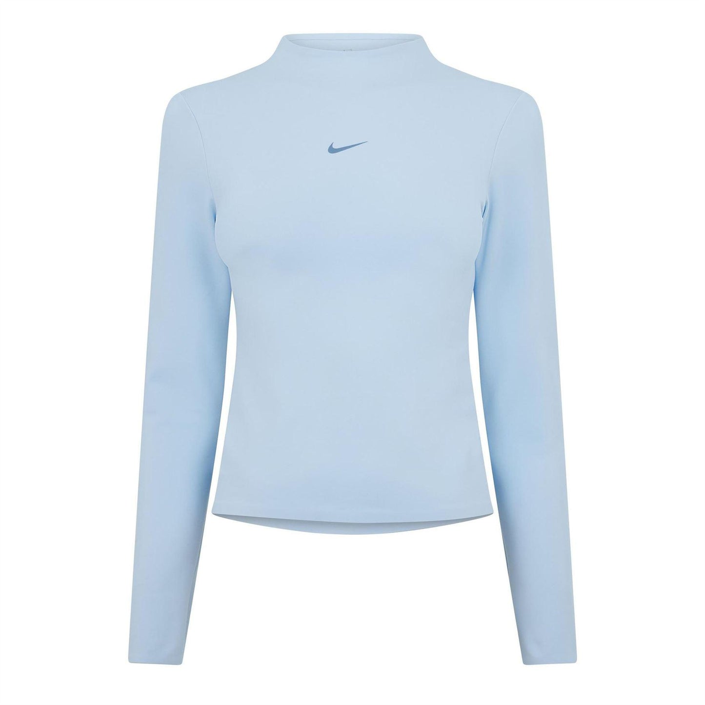 Celestial Blue - Front - Nike Womens-Ladies Mock Neck Fitted Long-Sleeved Top