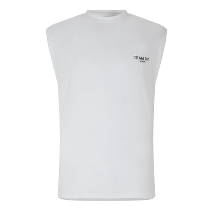 White - Front - Represent Mens 247 Oversized Tank Top
