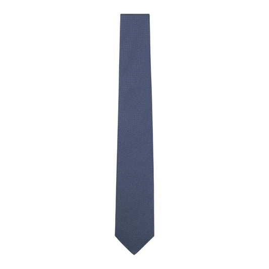 Blue - Front - Boss Mens Geometric Pattern Jacquard Tie