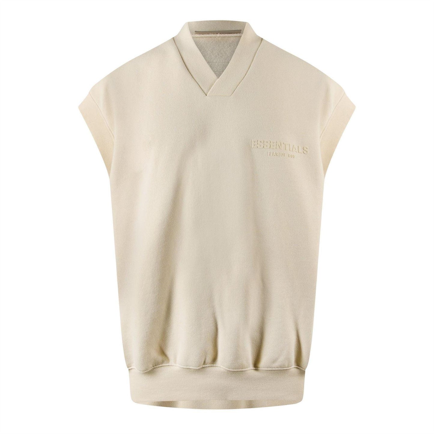 Eggshell - Front - Fear Of God Essentials Mens Knitted Sweater Vest