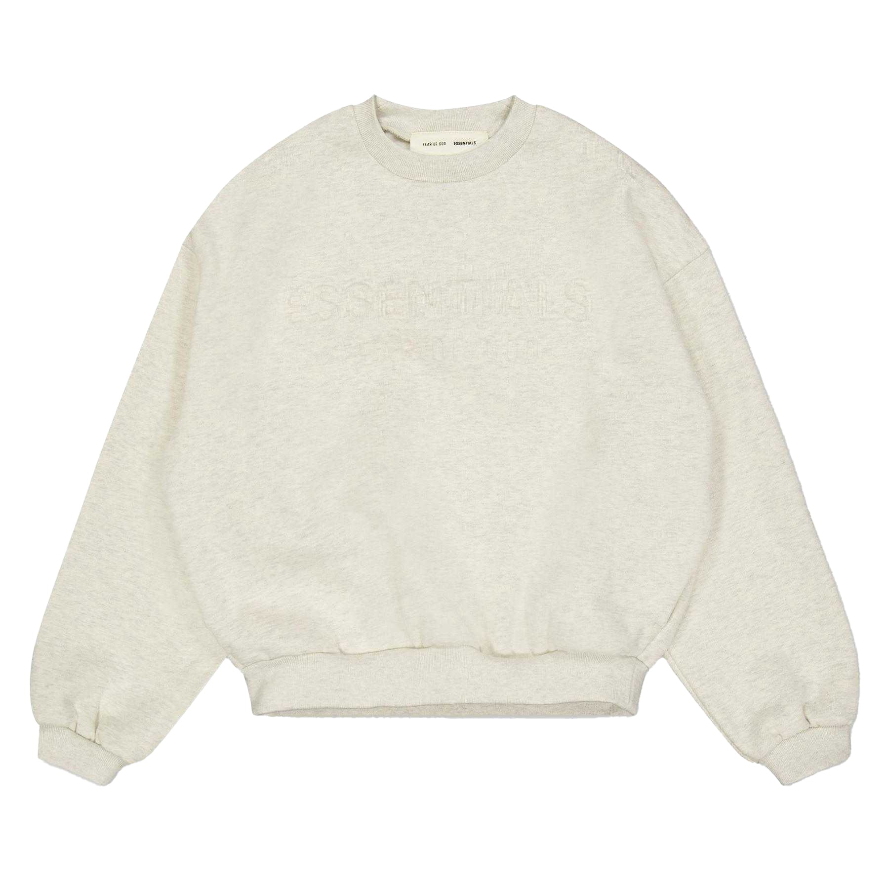 Oatmeal Heather - Front - Fear Of God Essentials Childrens-Kids Essentials Sweatshirt